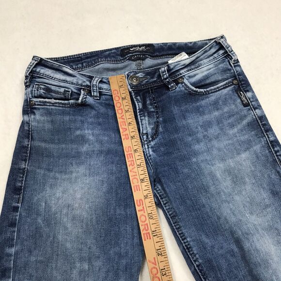 SILVER Calley Boot Jean Women 28x31 Acid Wash Denim Blue Coastal Cowgirl Boho - Picture 15 of 16